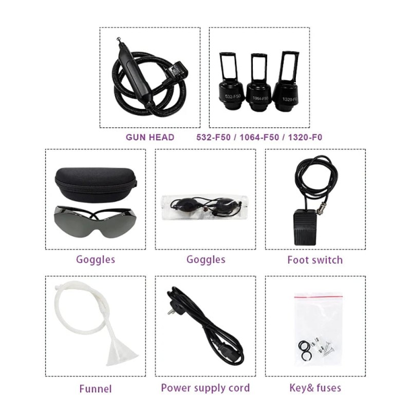 Black Tattoo Remover And Carbon Peel Equipment Yag Laser Q Switch Beauty Machine