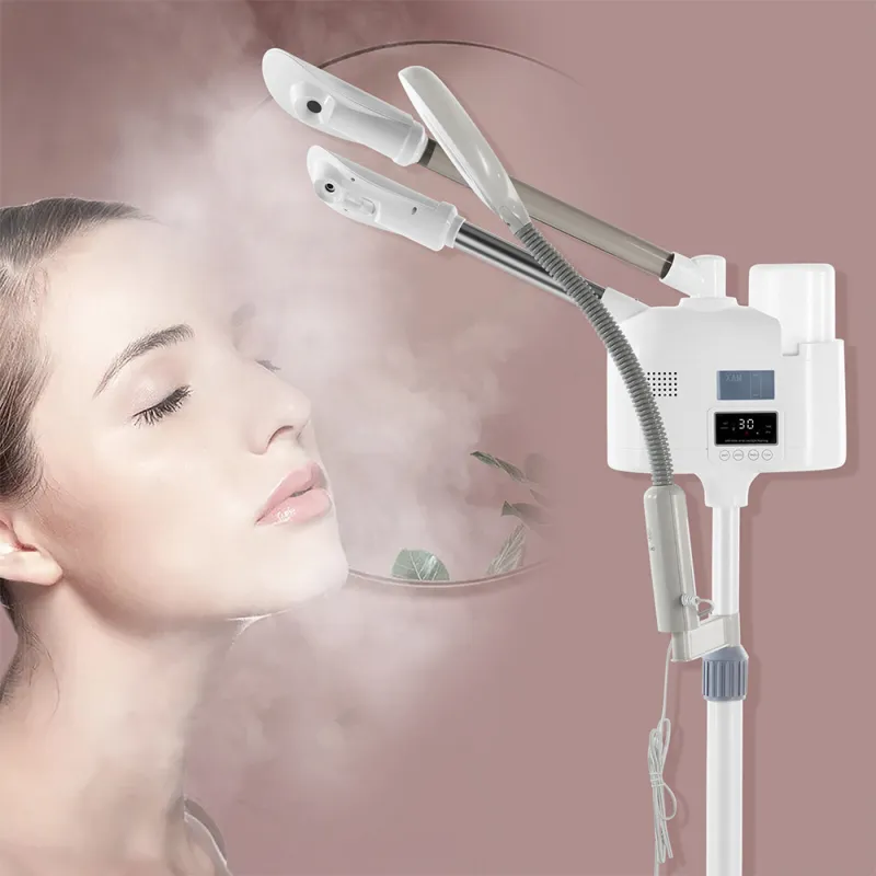 Hot/Cold Facial Steamer UV Ozone 5X Magnifying Lamp LCD Skin Care Salon Beauty