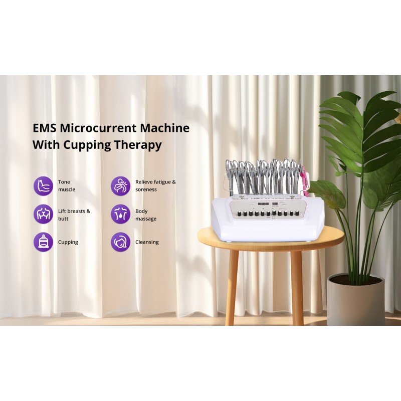 EMS Microcurrent Machine With Cupping Therapy For Muscle Toning Butt Lift Massage