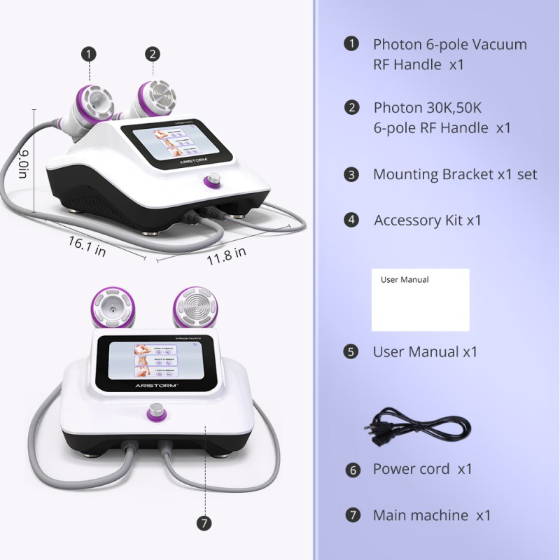 Aristorm S Shape Machine Dual Frequency 30K & 50K Body Shaping For Home Spa Use