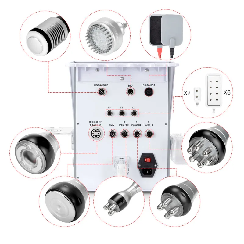 10 In 1 80k Cavitation Machine With RF Vacuum Laser Lipo Pads For Body Sculpting