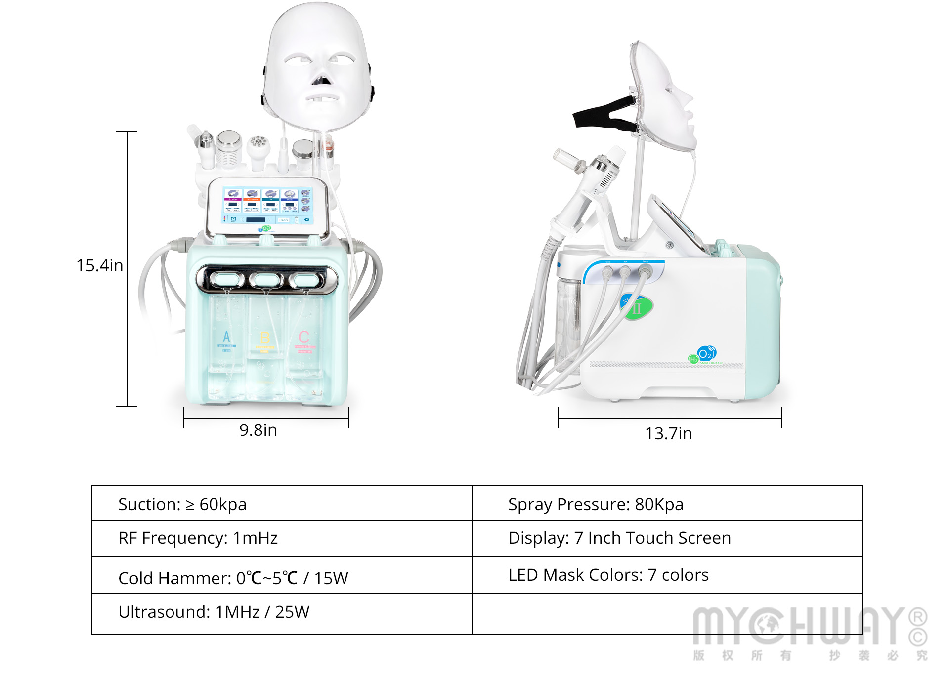 7 in 1 Spa Hydra Water Facial Cleaner and Hydro Dermabrasion Beauty Machine