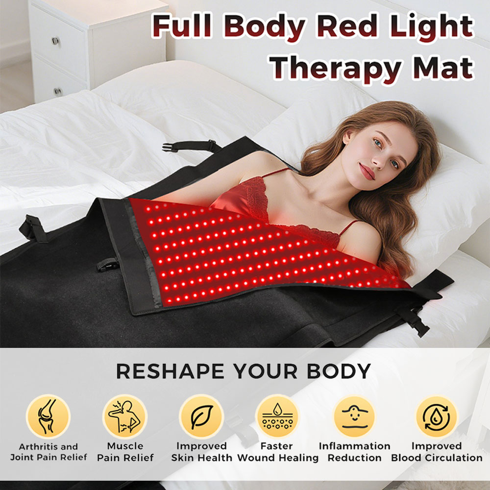 Full Body Red & Infrared Light Therapy Mat for Pain Relief & Recovery