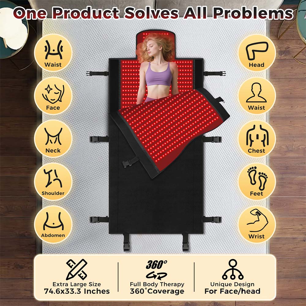Full Body Red & Infrared Light Therapy Mat for Pain Relief & Recovery