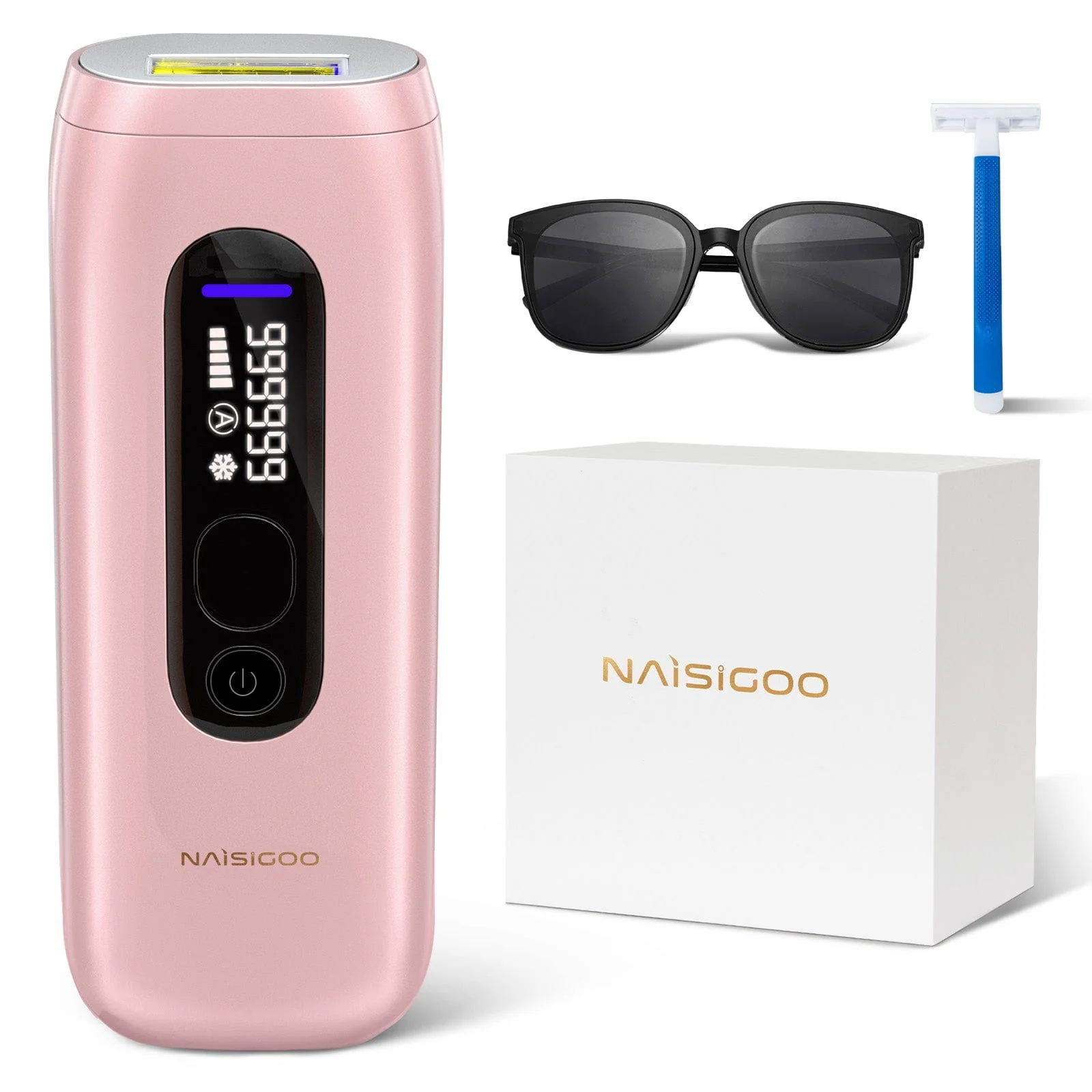 NAISIGOO Pink IPL Hair Removal Device