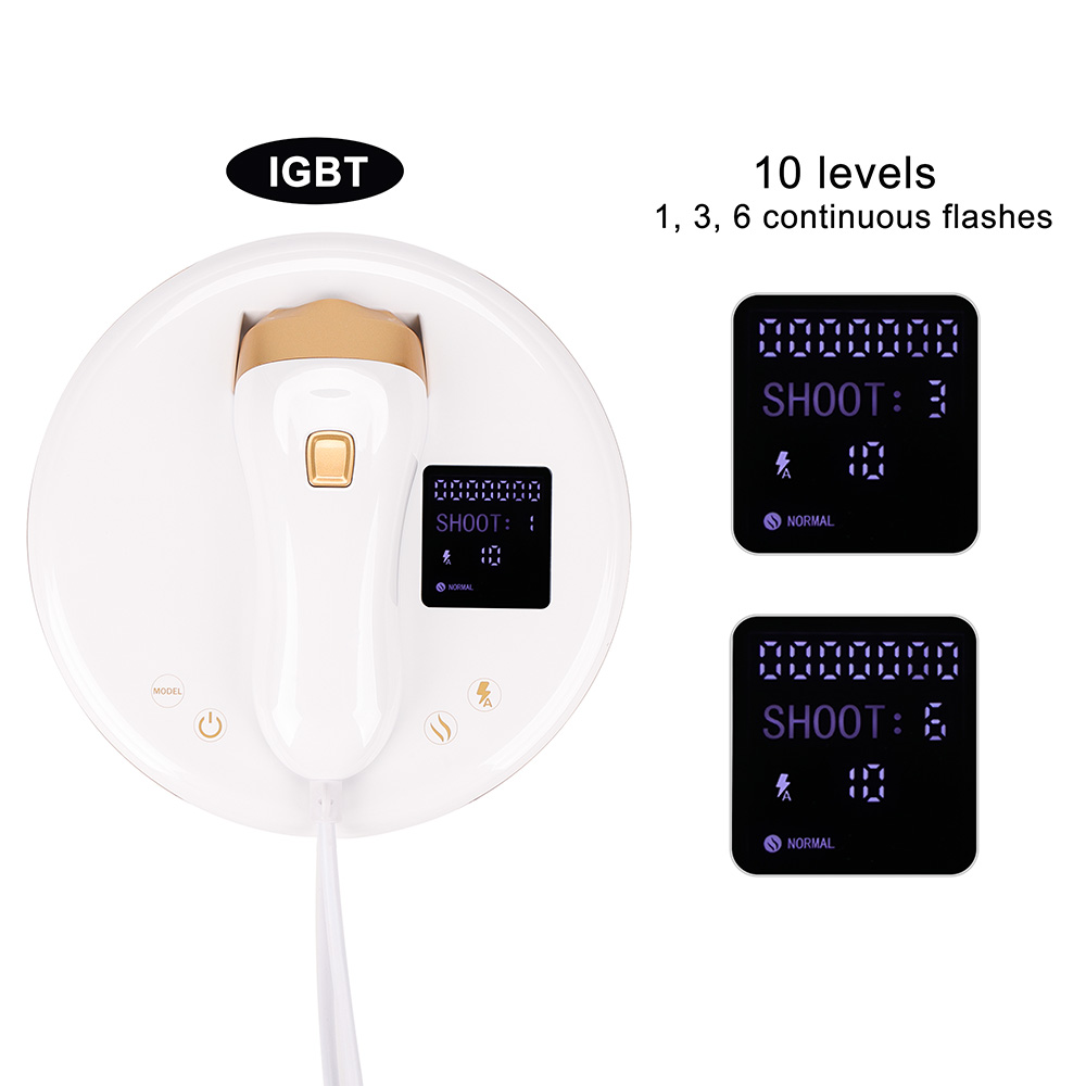 IPL Hair Removal Device With 3 Light Head 10 Energy Level 3 Mode Skin Recognition
