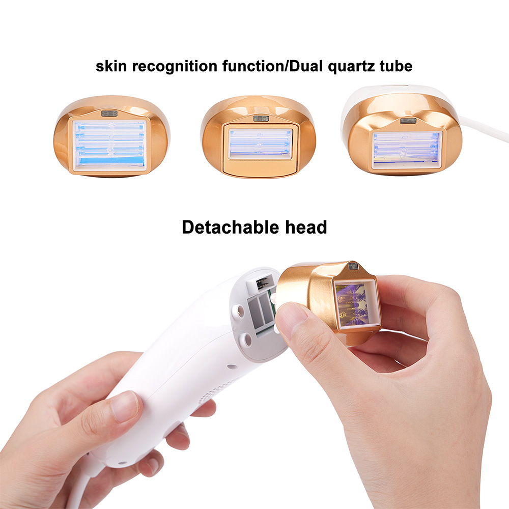 IPL Hair Removal Device With 3 Light Head 10 Energy Level 3 Mode Skin Recognition