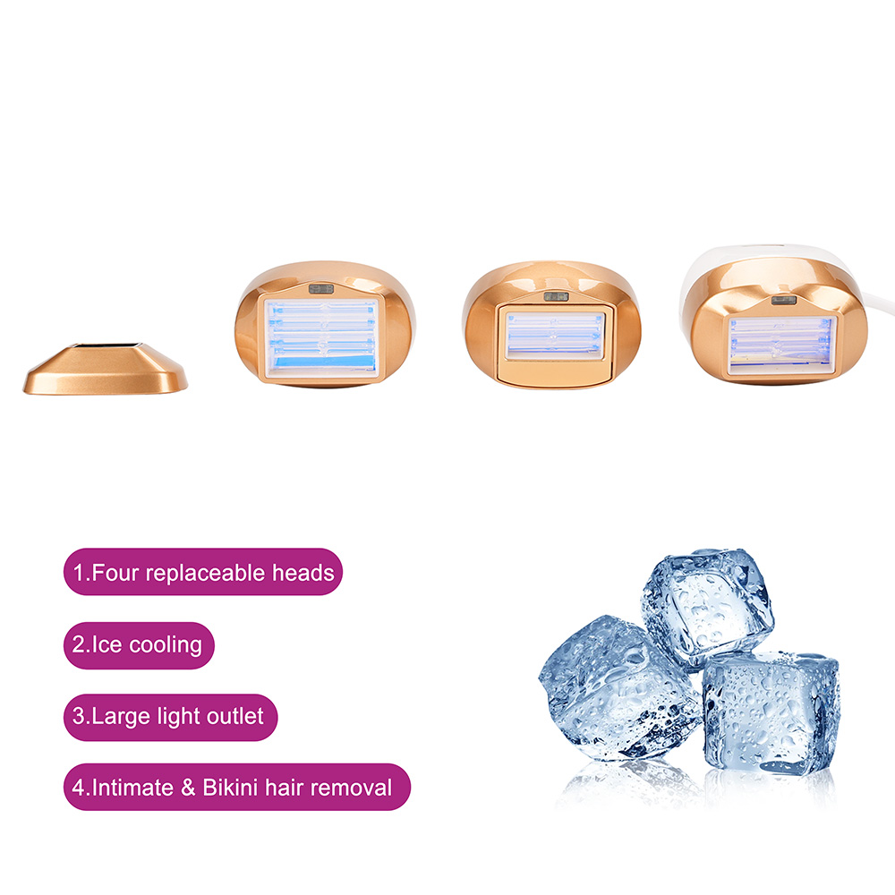 IPL Hair Removal Device With 3 Light Head 10 Energy Level 3 Mode Skin Recognition