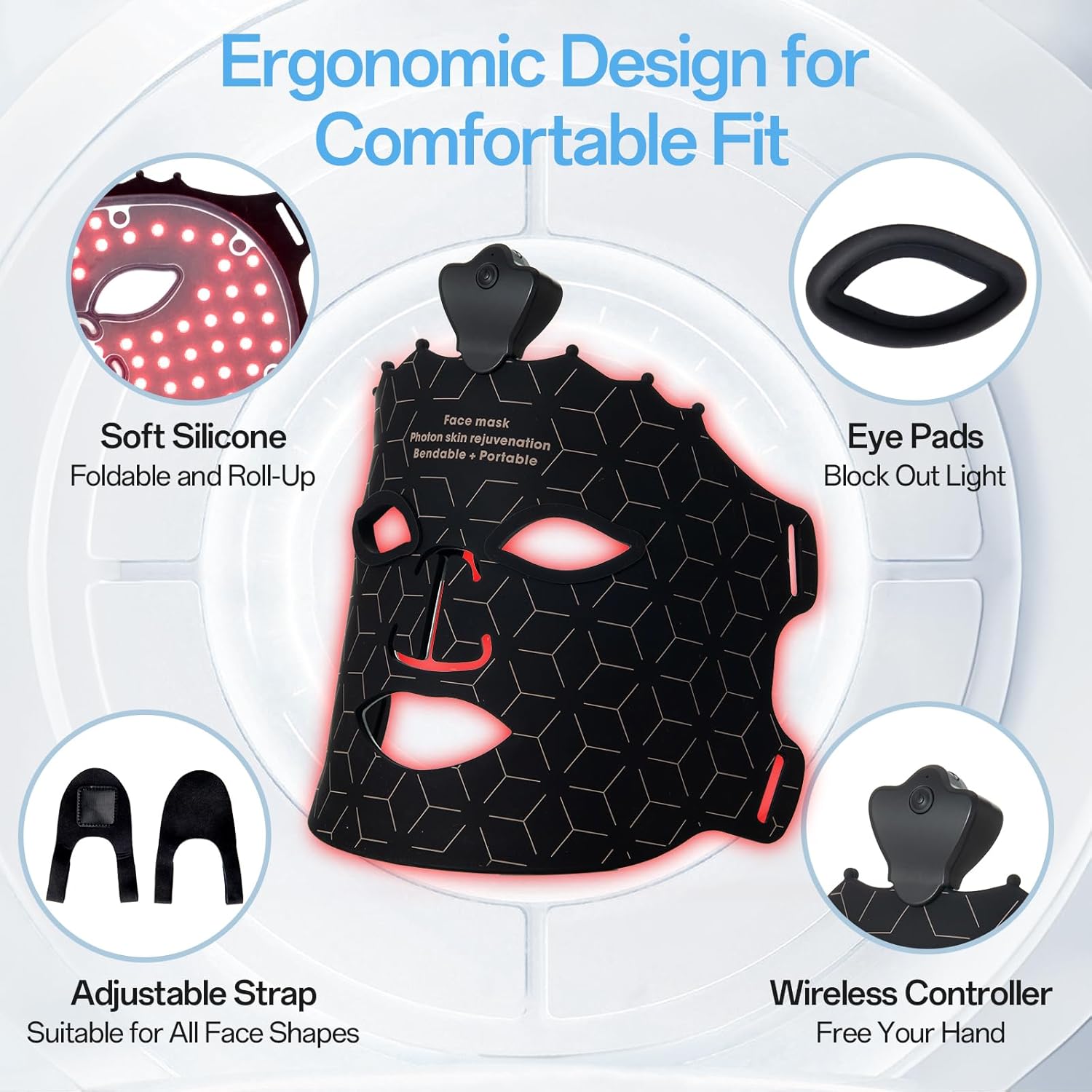 7 Colors Red Light Therapy Face Mask for Home Skin Rejuvenation
