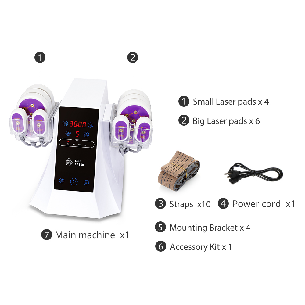 10 Pads 650NM Lipo Laser Body Slimming Machine