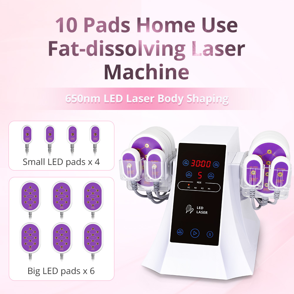 10 Pads 650NM Lipo Laser Body Slimming Machine