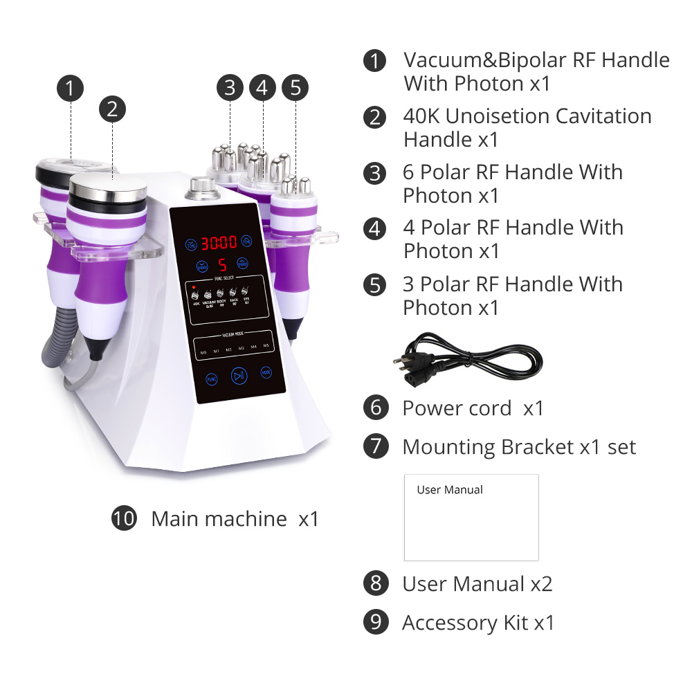 New 5IN1 Ultrasonic 40K Cavitation RF Machine