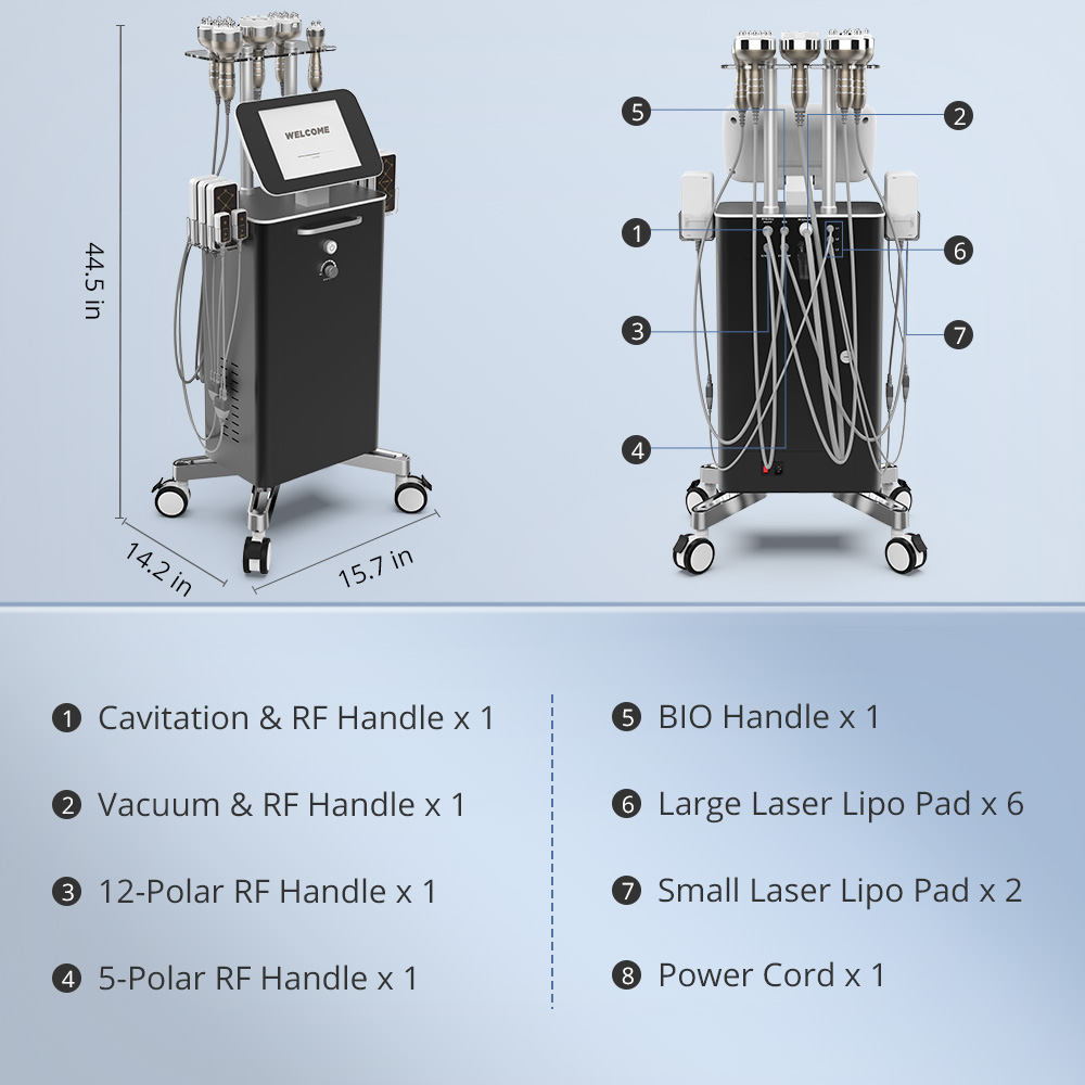 Stand 6in1 40kHz Cavitation RF Vacuum Machine