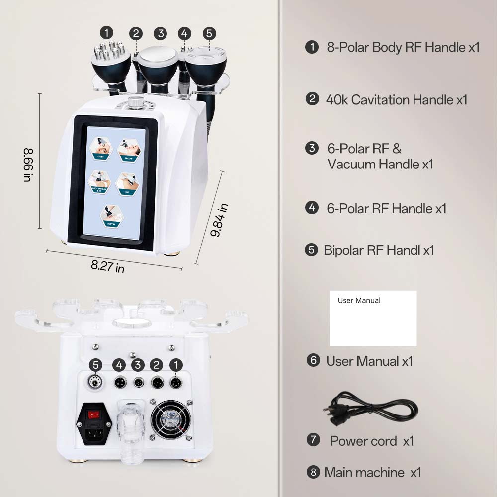 5 In 1 Ultrasonic Cavitation R-F Slimming Fat Loss Anti Cellulite Machine