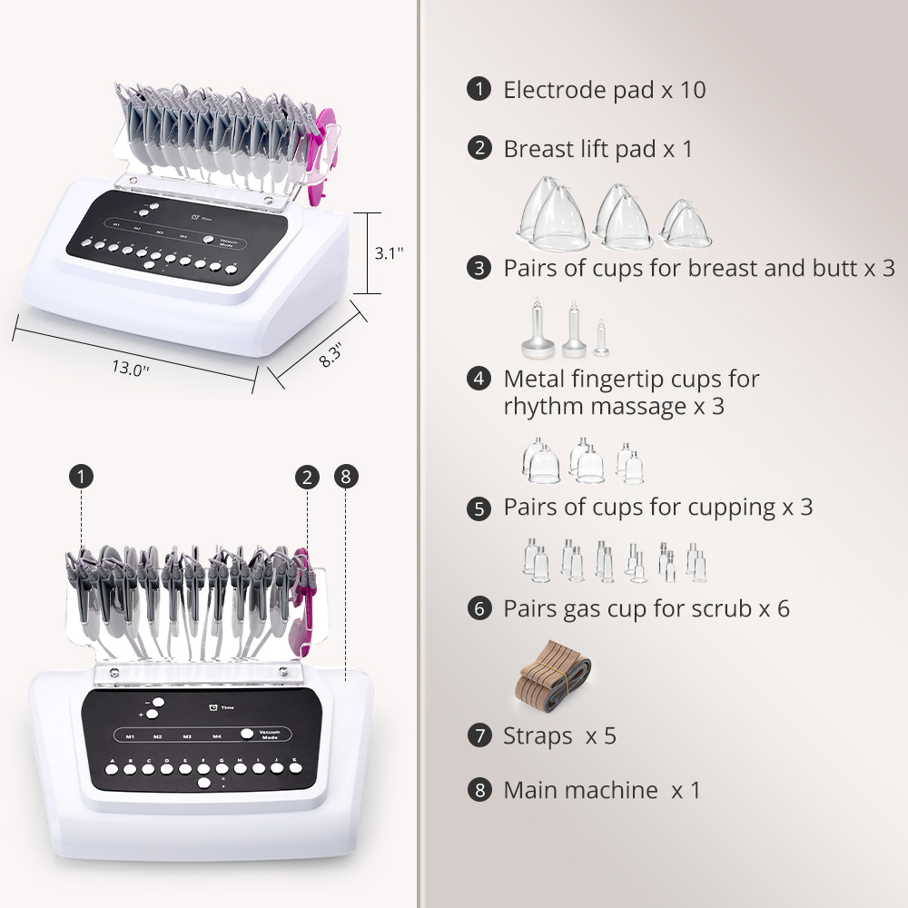 EMS Bio Microcurrent Treatment Vacuum Therapy Breast Lifting Enhancement Machine
