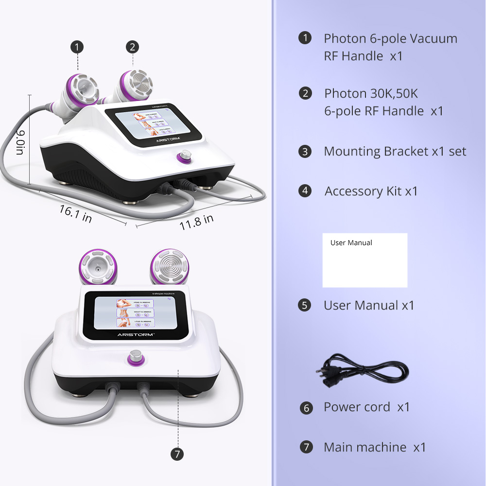Aristorm S Shape Machine Dual Frequency 30K & 50K Body Shaping For Home Spa Use
