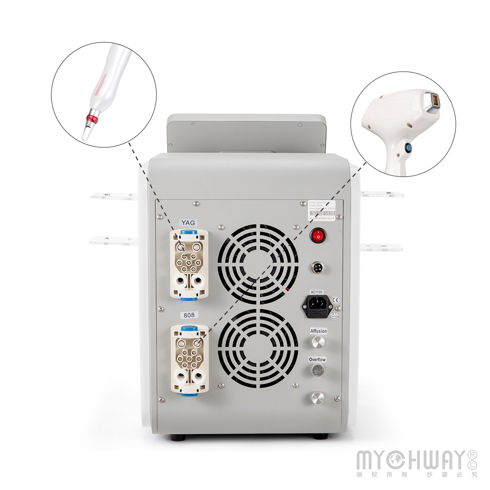 2 In1 DPT 808nm Diode Hair Removal  YAG Laser Tattoo Removal Machine