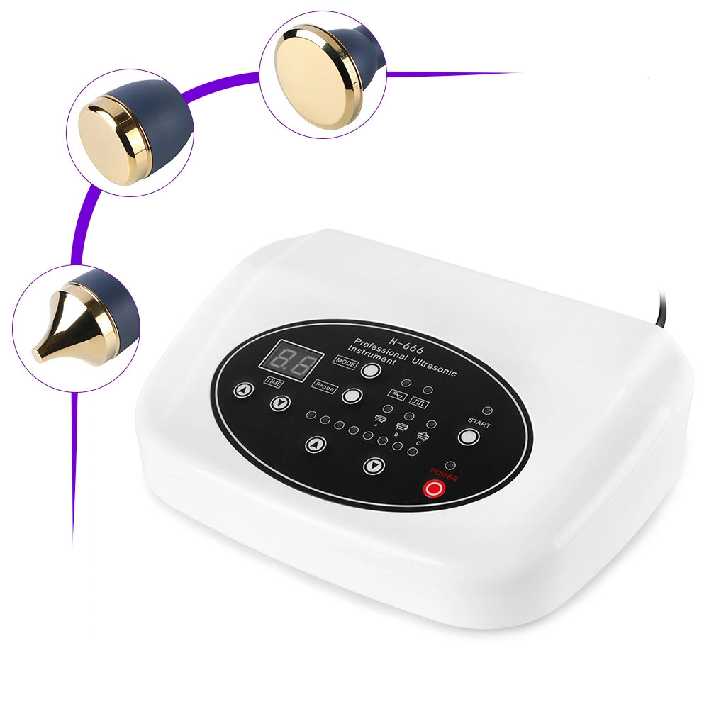 3 Probes Ultrasound Facial Body Skin Massager Therapy Ultrasonic Beauty Machine