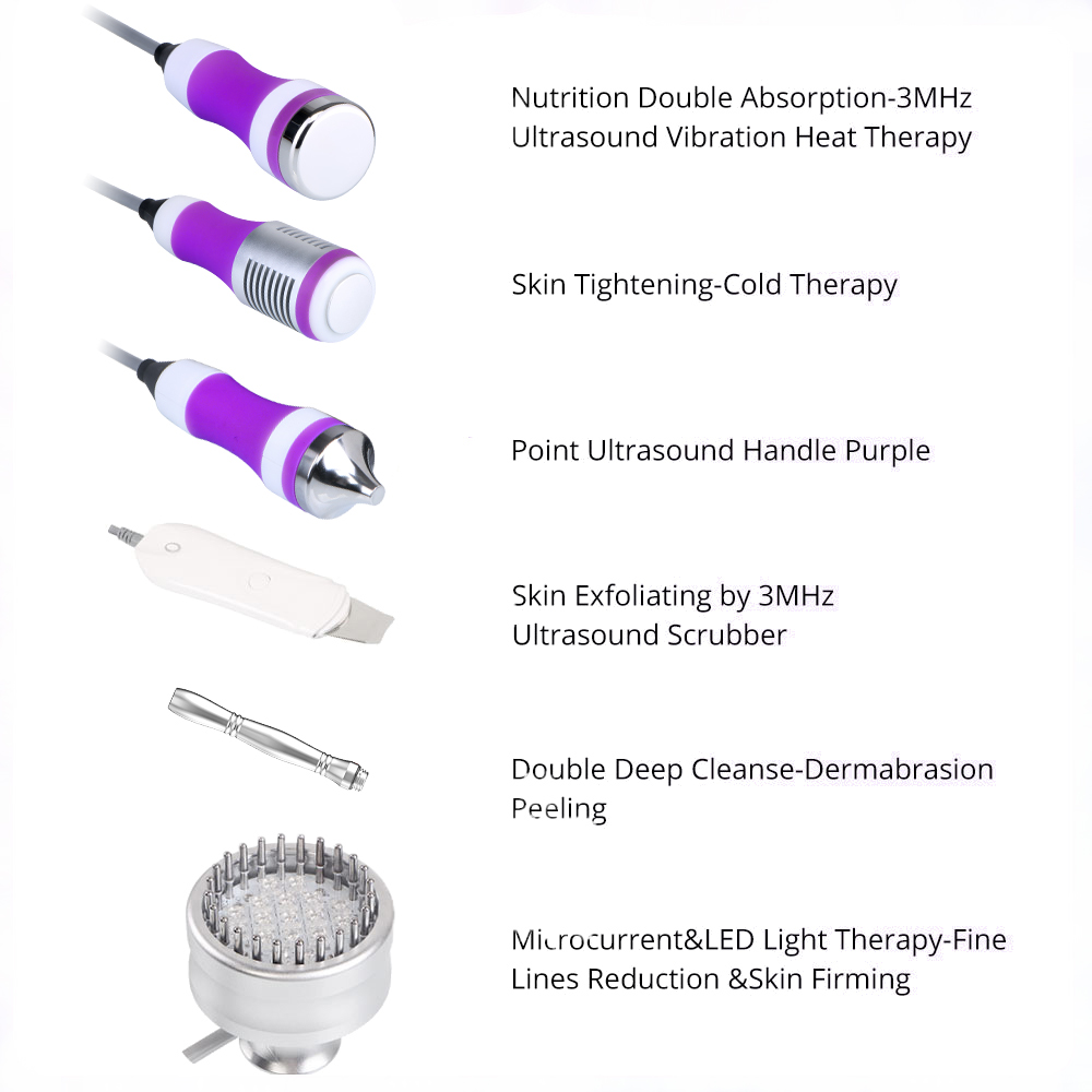 6 In1 Ultrasonic Skin Scrubber Photon Microdermabrasion Skin Rejuvenation Machine