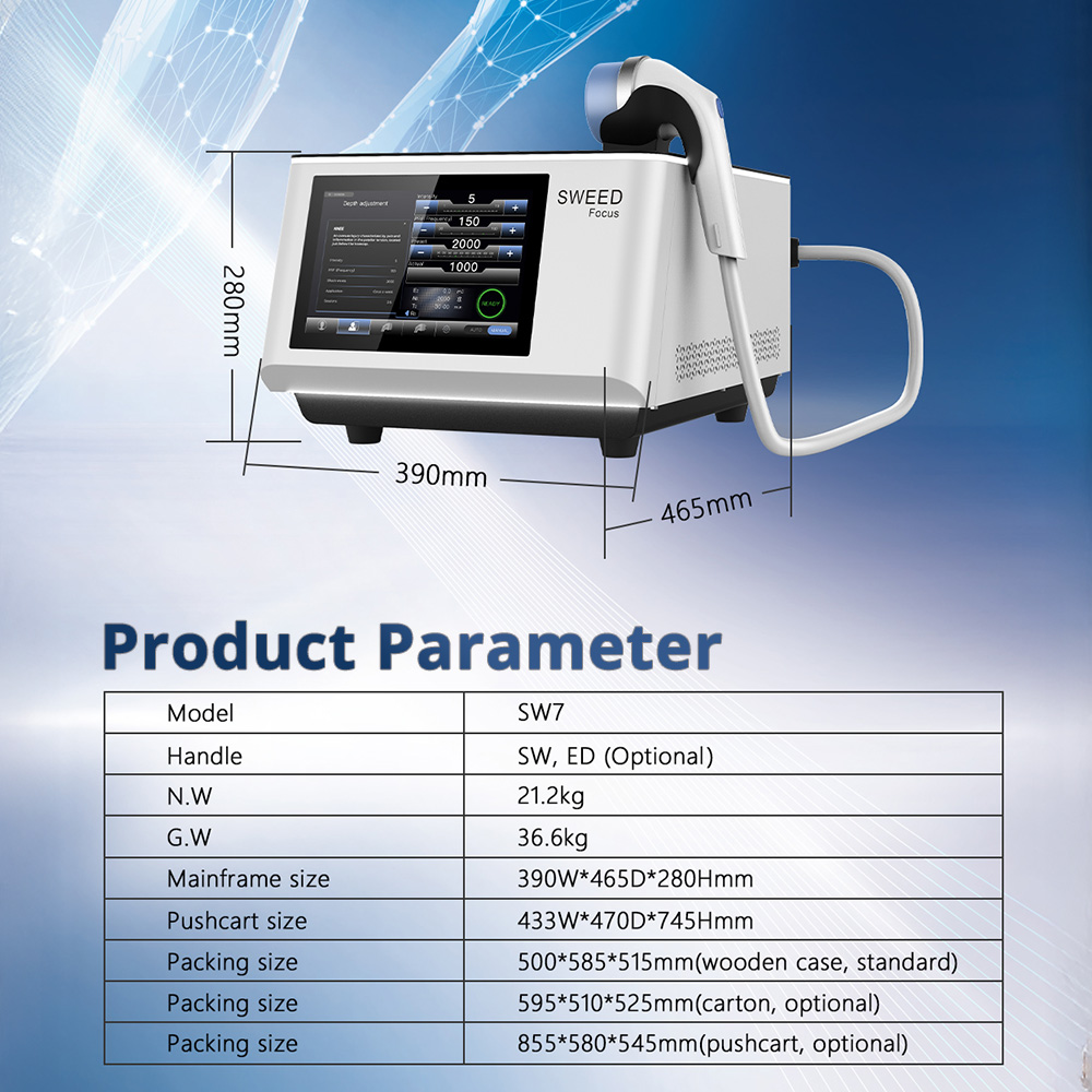 Extracorporeal Shockwave Therapy SW ED Pain Relief Physiotherapy Machine