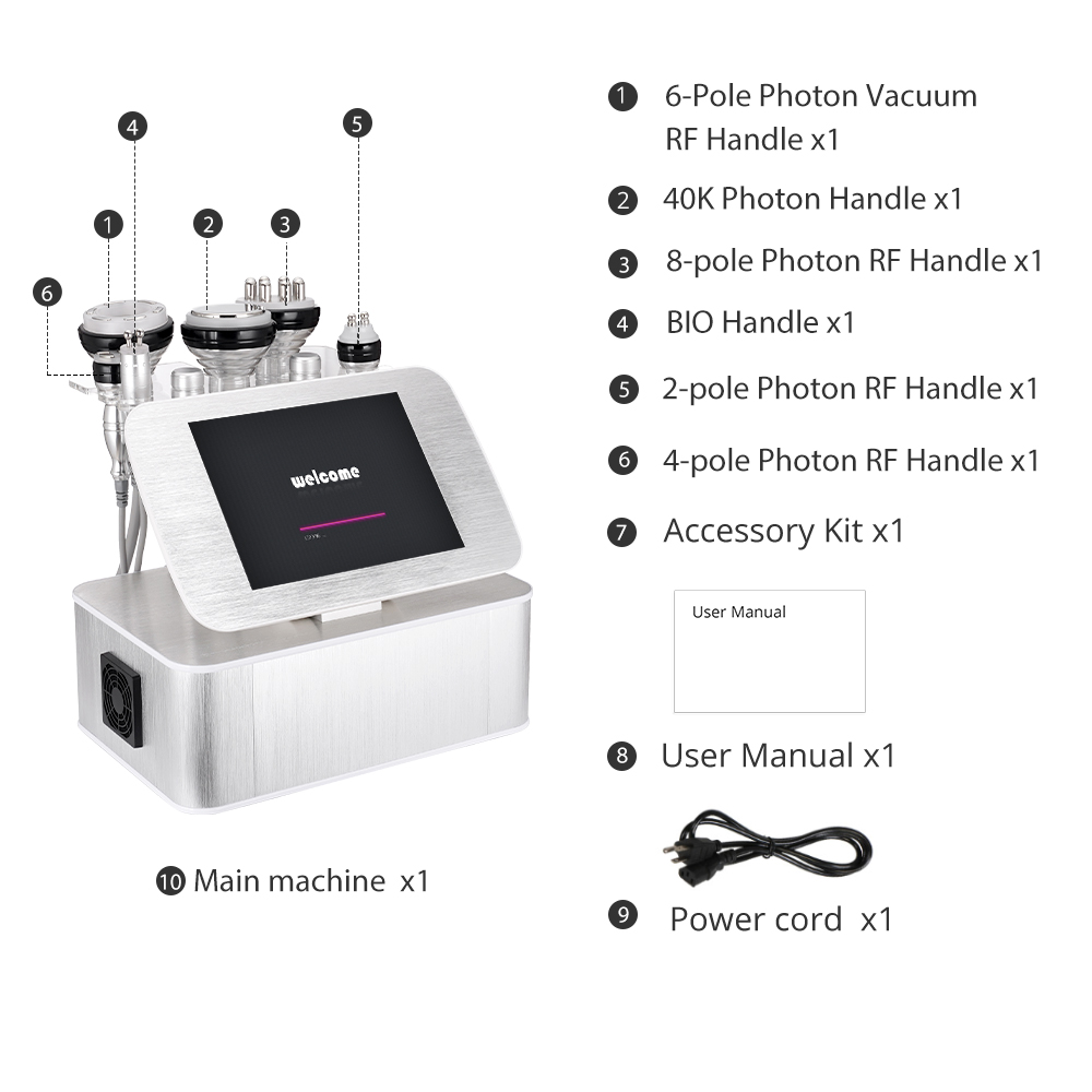 Unoisetion 6in1 40k Cavitation Body Sculpting RF Machine