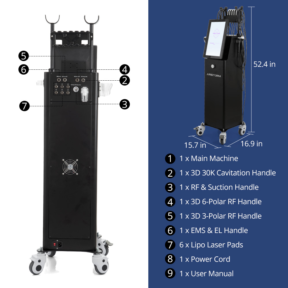 Aristorm 6 In 1 S-Shape 3D Cavitation Body Sculpting Machine
