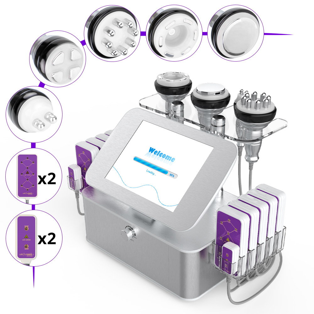 7 in 1 40k Ultrasonic Cavitation R-F 160mw Lipo Laser Cellulite Removal Machine